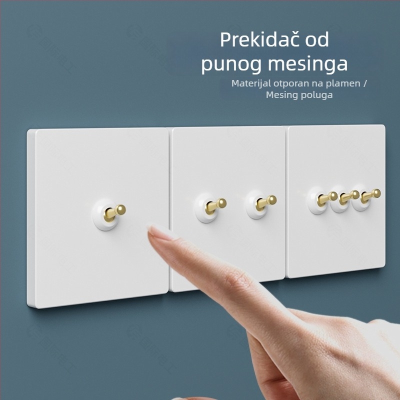 Industrijskog stila skriveni zidni panel prekidača i utičnice, tip 86, prekidač za jednim dodirom