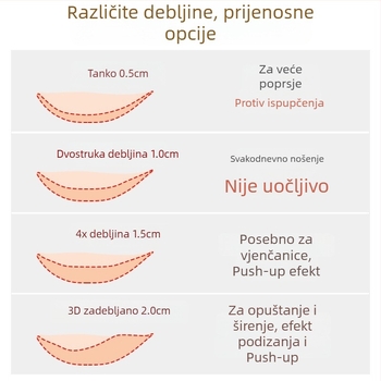 Silikonski nevidljivi flaster za grudi bez naramenica, podiže mali grudi za svadbenu fotografiju