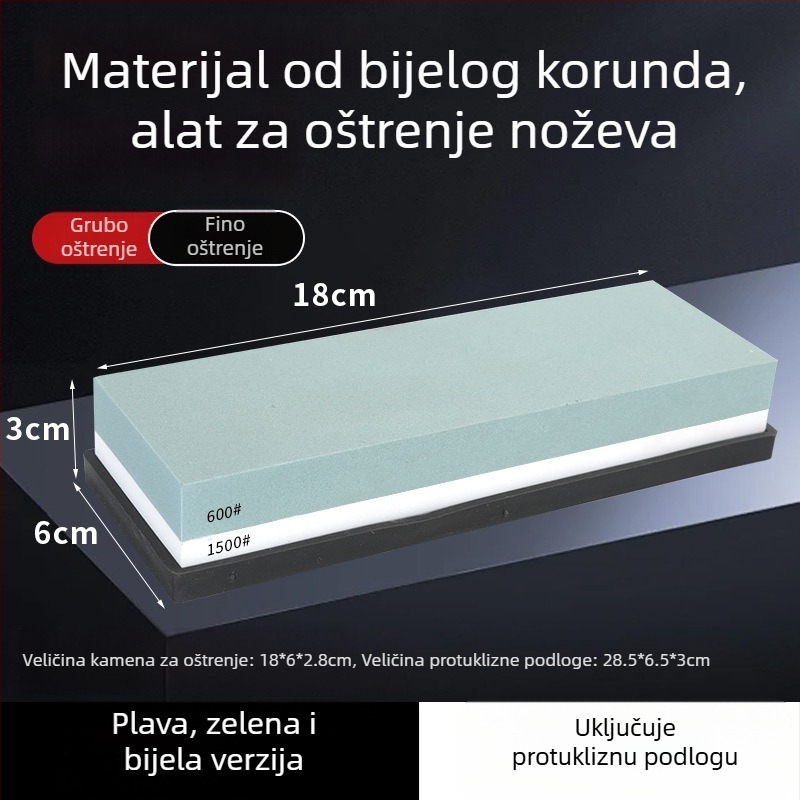 7-inčni dvostrani kamen za oštrenje od bijelog korunda za kuhinju i kućnu upotrebu