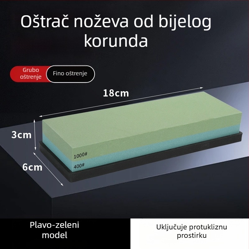 7-inčni dvostrani kamen za oštrenje od bijelog korunda za kuhinju i kućnu upotrebu