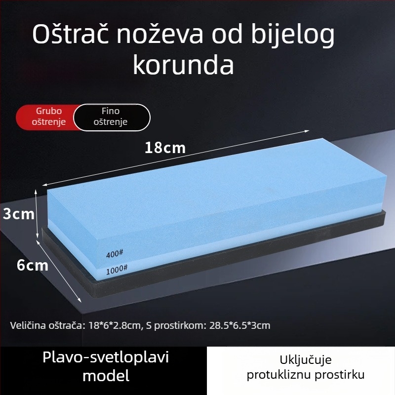 7-inčni dvostrani kamen za oštrenje od bijelog korunda za kuhinju i kućnu upotrebu