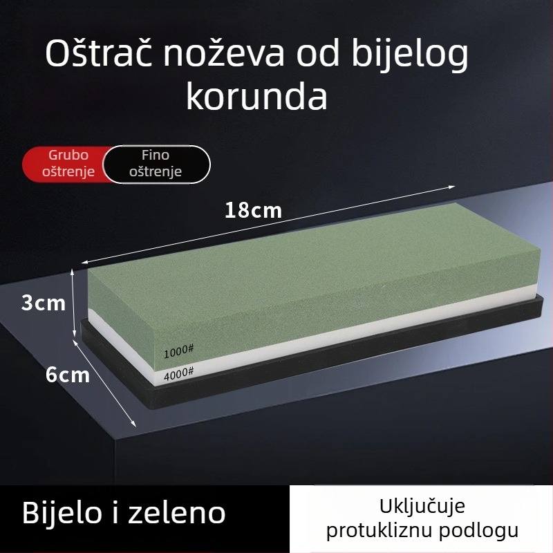 7-inčni dvostrani kamen za oštrenje od bijelog korunda za kuhinju i kućnu upotrebu