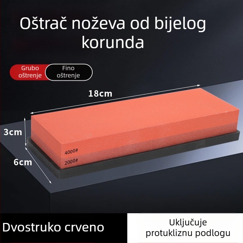 7-inčni dvostrani kamen za oštrenje od bijelog korunda za kuhinju i kućnu upotrebu