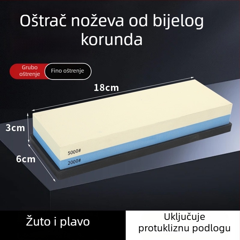 7-inčni dvostrani kamen za oštrenje od bijelog korunda za kuhinju i kućnu upotrebu