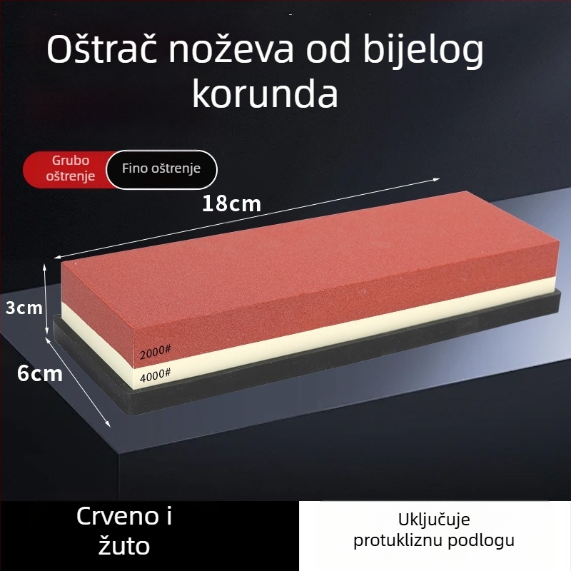 7-inčni dvostrani kamen za oštrenje od bijelog korunda za kuhinju i kućnu upotrebu