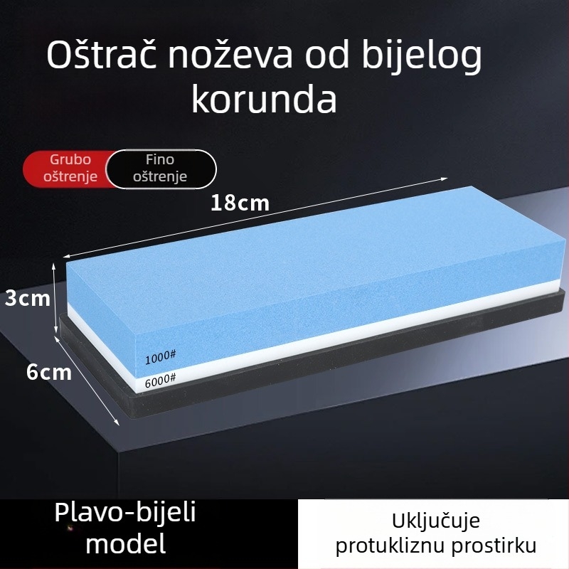 7-inčni dvostrani kamen za oštrenje od bijelog korunda za kuhinju i kućnu upotrebu