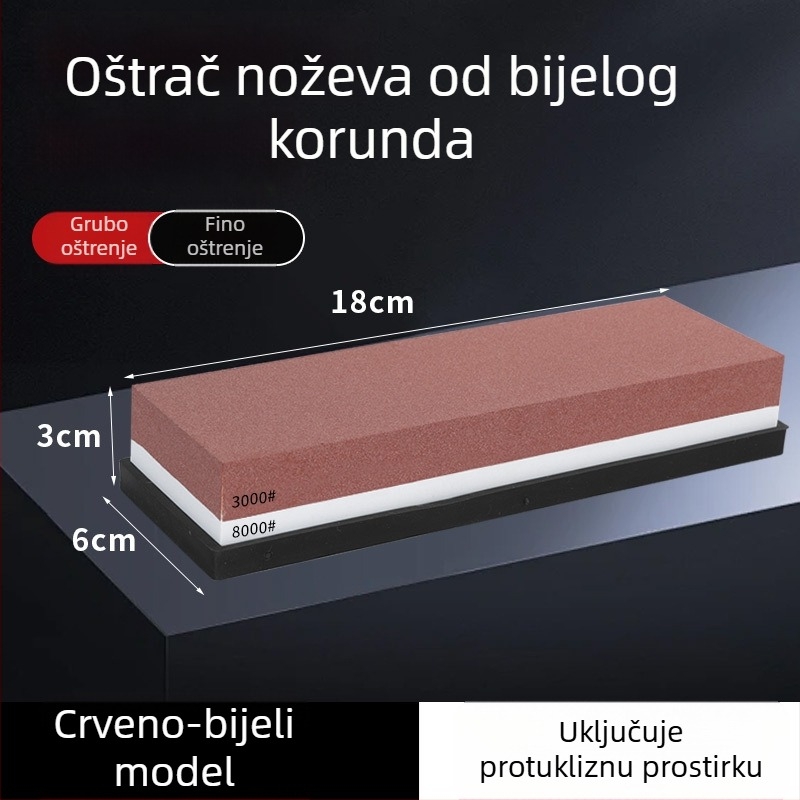 7-inčni dvostrani kamen za oštrenje od bijelog korunda za kuhinju i kućnu upotrebu