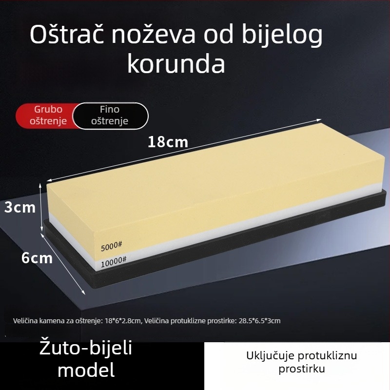 7-inčni dvostrani kamen za oštrenje od bijelog korunda za kuhinju i kućnu upotrebu