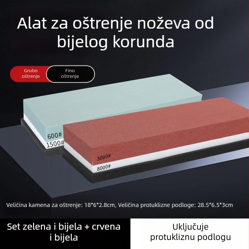 7-inčni dvostrani kamen za oštrenje od bijelog korunda za kuhinju i kućnu upotrebu