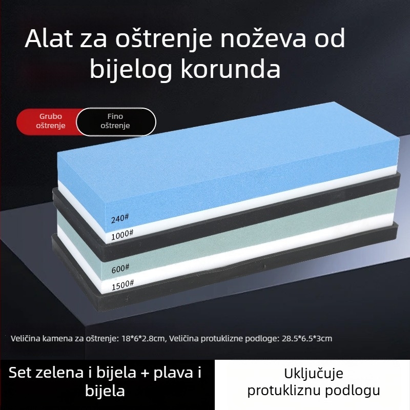 7-inčni dvostrani kamen za oštrenje od bijelog korunda za kuhinju i kućnu upotrebu