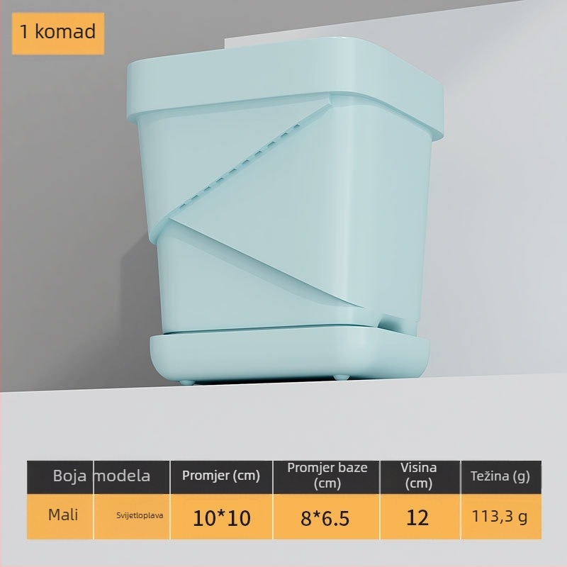 Plastična prozračna posuda za sukulente s debelim četvrtastim podmetačem, pogodna za stolni prostor ili ured, nordijski dizajn.