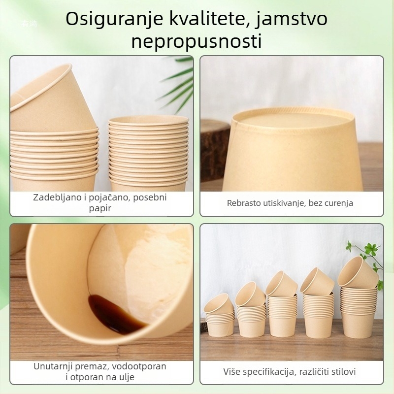 Jednokratne papirnate zdjele i set kutija za ručak za kućnu upotrebu i piknik – zdjela za rezance i pribor