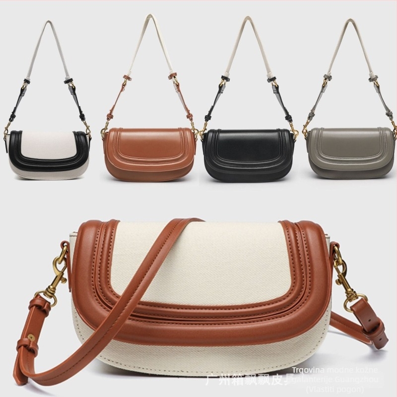 Sedlovita torba sa širokim remenom, mala crossbody torba za svakodnevno nošenje, moderna i svestrana s dojmom luksuza
