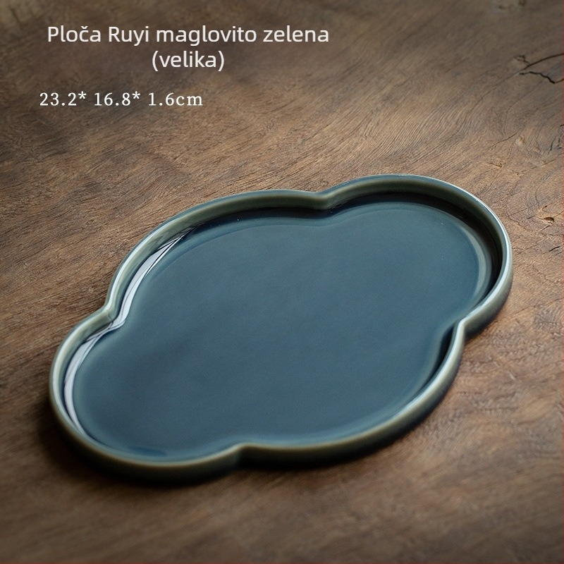 Porcelanski čajni pladanj u stilu Novog Kineskog, s ručno izrađenim držačem za čajnik, pladanj za užinu i voće, pladanj za suhi čaj