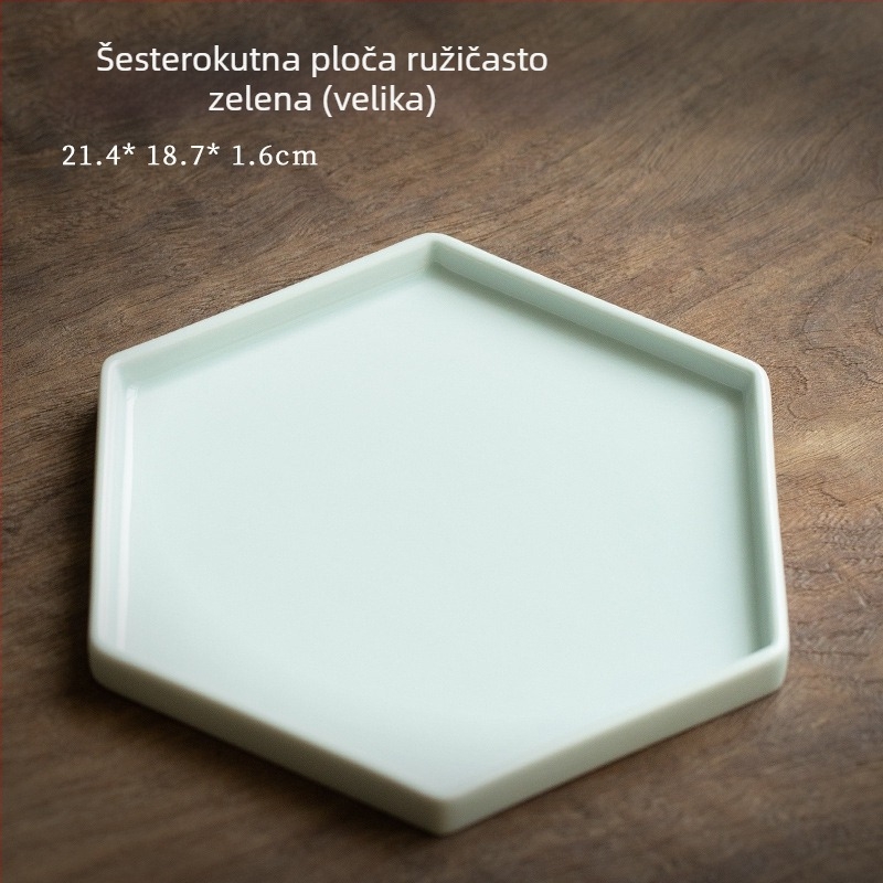 Porcelanski čajni pladanj u stilu Novog Kineskog, s ručno izrađenim držačem za čajnik, pladanj za užinu i voće, pladanj za suhi čaj
