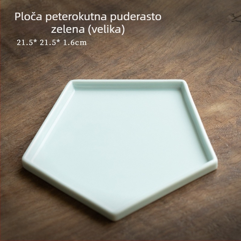 Porcelanski čajni pladanj u stilu Novog Kineskog, s ručno izrađenim držačem za čajnik, pladanj za užinu i voće, pladanj za suhi čaj