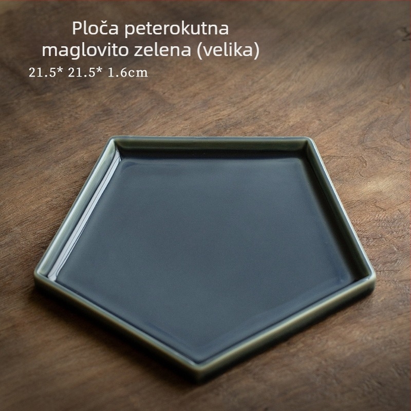 Porcelanski čajni pladanj u stilu Novog Kineskog, s ručno izrađenim držačem za čajnik, pladanj za užinu i voće, pladanj za suhi čaj