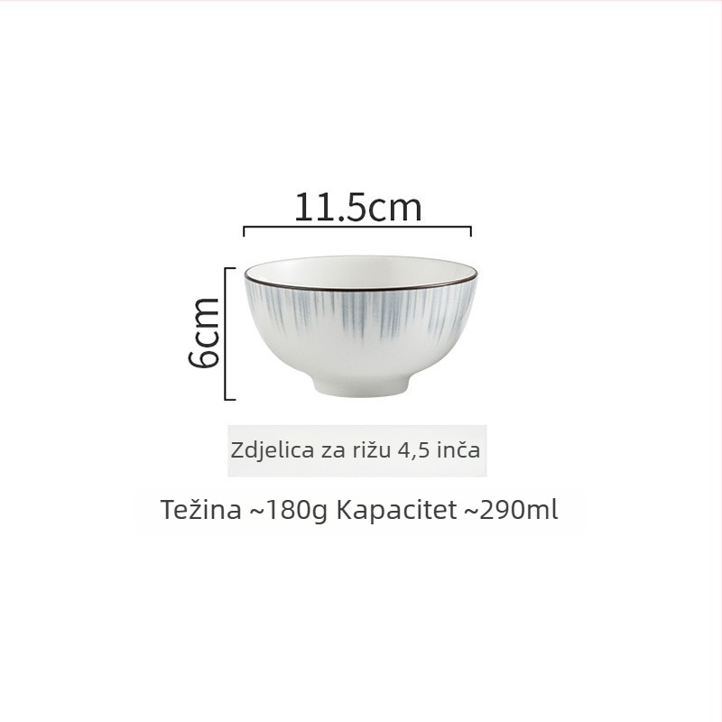 Nordijski keramički set posuđa – porcelanske zdjele, tanjuri i podmetači za kućnu upotrebu; potpuni set posuđa