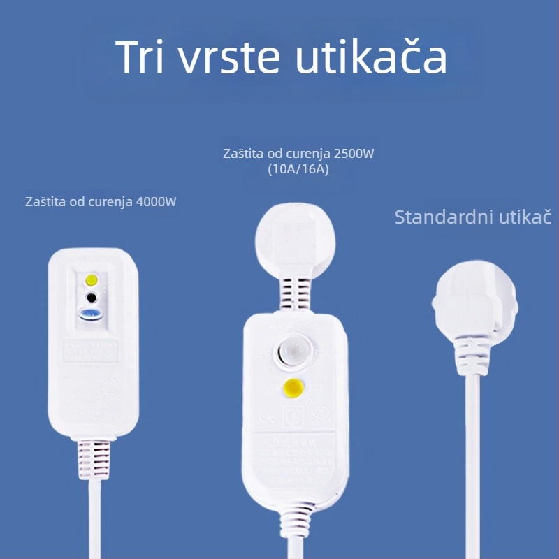 5‑portna vodootporna kupaonska utičnica s zaštitom od propuštanja, za grijač vode i slavinu, pogodna za pametnu WC