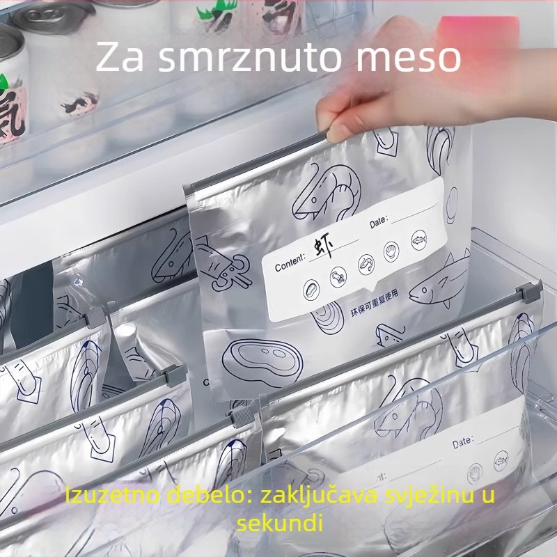 Torbe od aluminijskog folije za hranu, kućna upotreba, zatvaranje zatvaračem s kliznim zaklopom, antibakterijske