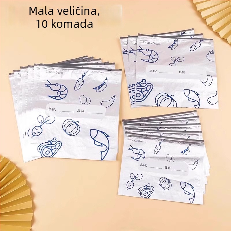 Torbe od aluminijskog folije za hranu, kućna upotreba, zatvaranje zatvaračem s kliznim zaklopom, antibakterijske