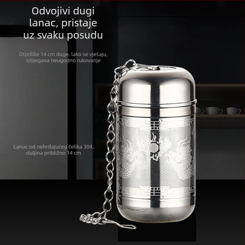 Čajnik od nehrđajućeg čelika 304 s filtrom za čaj i ugrađenim infuzorom, izolirana termos šalica