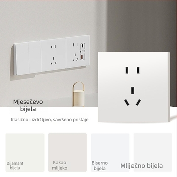 86-tip mat završna površina prekidača i utičnice za skrivenu montažu, kompatibilno s pametnim sustavima, utičnica od 1-gram s 5 rupa, panel klima-uređaja 16A