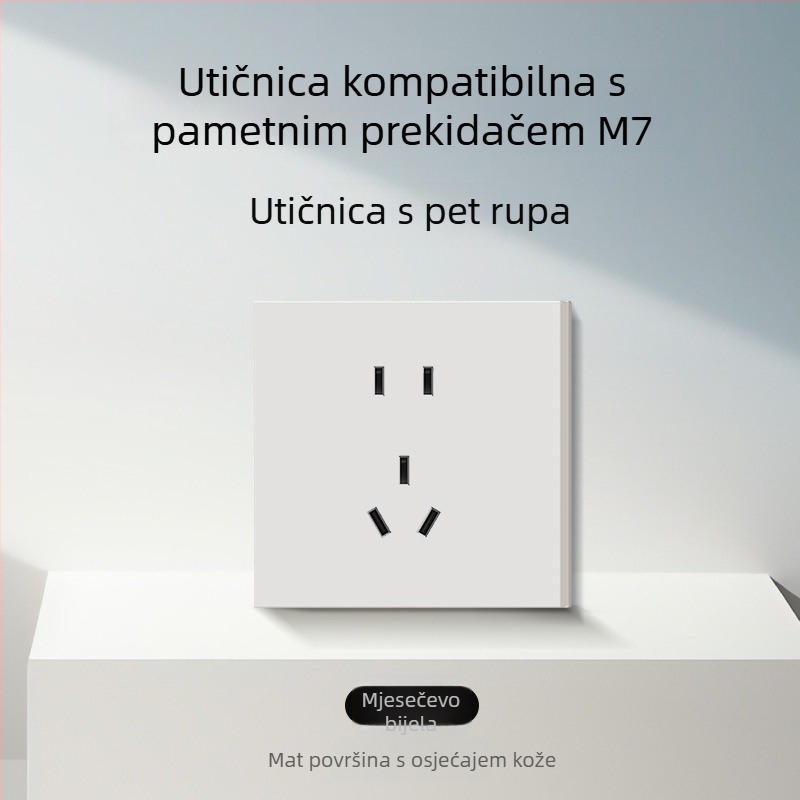 86-tip mat završna površina prekidača i utičnice za skrivenu montažu, kompatibilno s pametnim sustavima, utičnica od 1-gram s 5 rupa, panel klima-uređaja 16A
