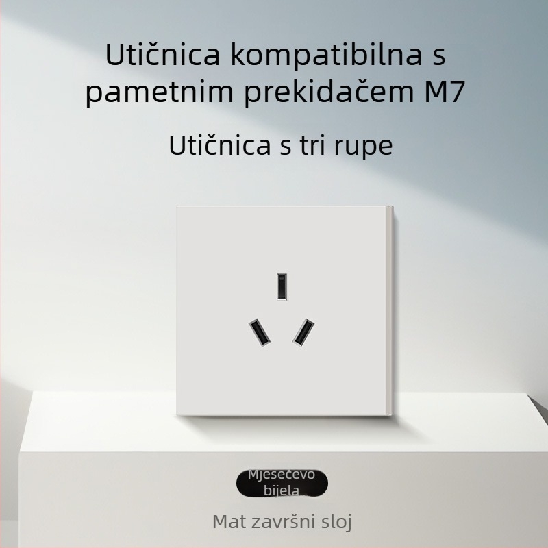 86-tip mat završna površina prekidača i utičnice za skrivenu montažu, kompatibilno s pametnim sustavima, utičnica od 1-gram s 5 rupa, panel klima-uređaja 16A