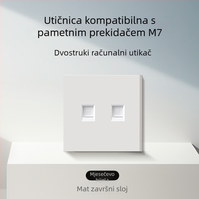 86-tip mat završna površina prekidača i utičnice za skrivenu montažu, kompatibilno s pametnim sustavima, utičnica od 1-gram s 5 rupa, panel klima-uređaja 16A