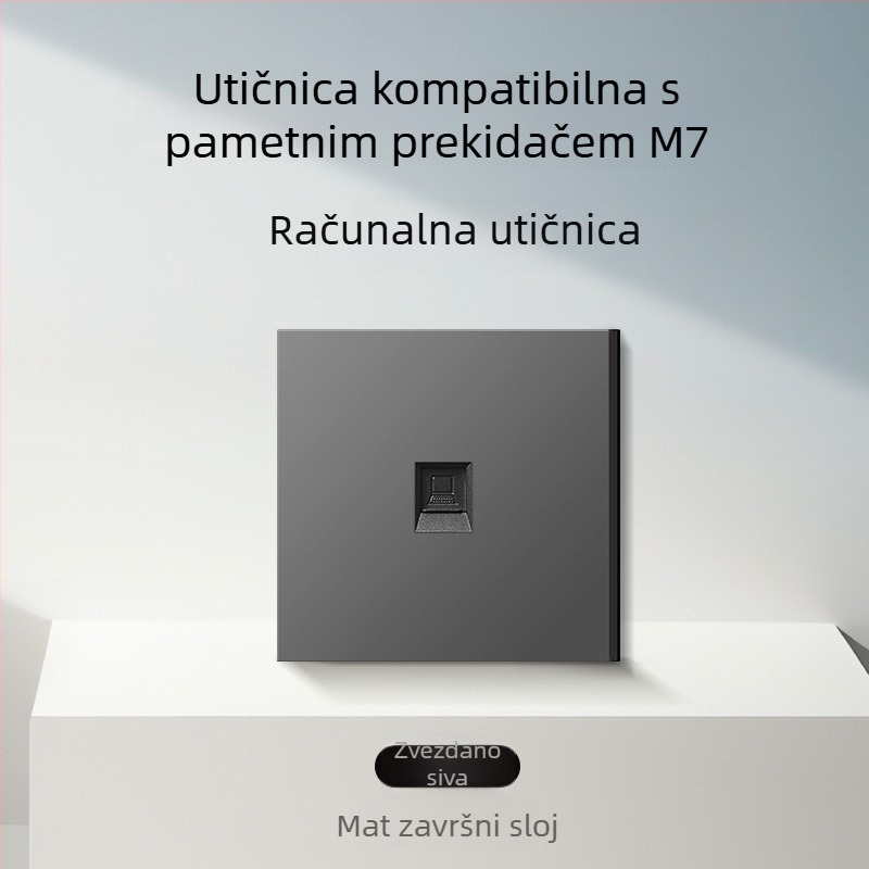 86-tip mat završna površina prekidača i utičnice za skrivenu montažu, kompatibilno s pametnim sustavima, utičnica od 1-gram s 5 rupa, panel klima-uređaja 16A