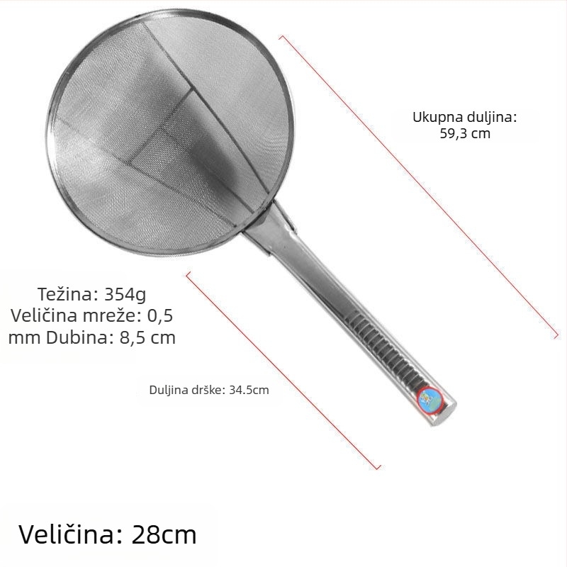 Nehrđajući čelik, sito s velikim otvorima i ultra-tankom mrežom za kuhinju
