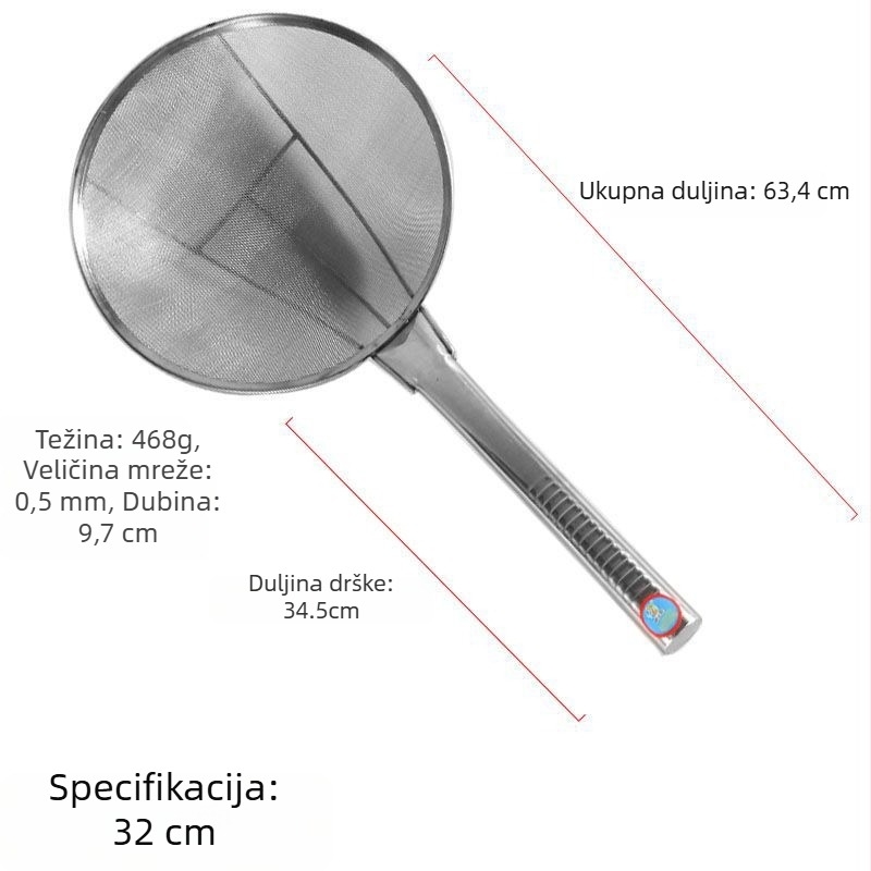 Nehrđajući čelik, sito s velikim otvorima i ultra-tankom mrežom za kuhinju