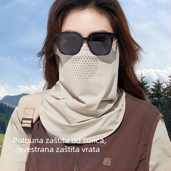 Ženska maske za sunčevu zaštitu cijelog lica, prozračna ljetna ice silk maska, UV zaštita, zaštita vrata, za vožnju biciklom