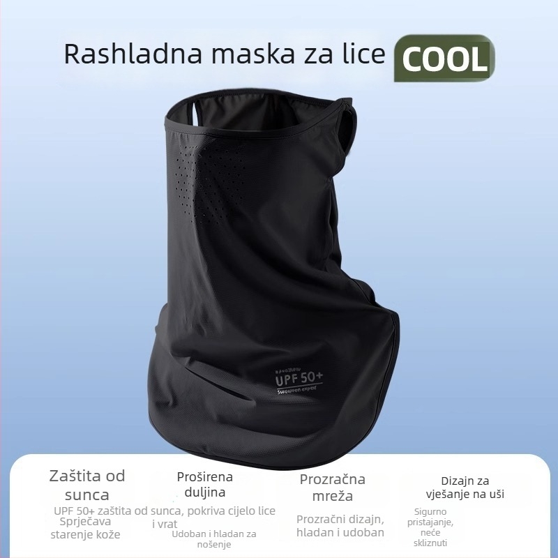Ženska maske za sunčevu zaštitu cijelog lica, prozračna ljetna ice silk maska, UV zaštita, zaštita vrata, za vožnju biciklom
