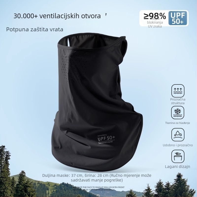 Ženska maske za sunčevu zaštitu cijelog lica, prozračna ljetna ice silk maska, UV zaštita, zaštita vrata, za vožnju biciklom