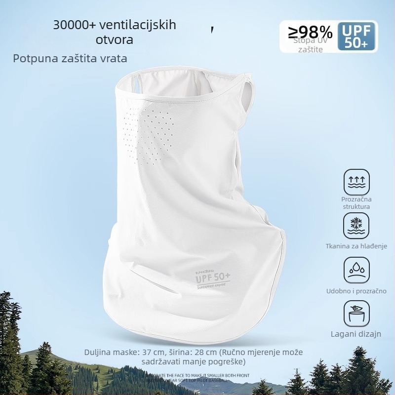 Ženska maske za sunčevu zaštitu cijelog lica, prozračna ljetna ice silk maska, UV zaštita, zaštita vrata, za vožnju biciklom