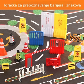 Miniaturni model prometne barijere za urbanu infrastrukturu i parkirnu scenu na pješčanom stolu