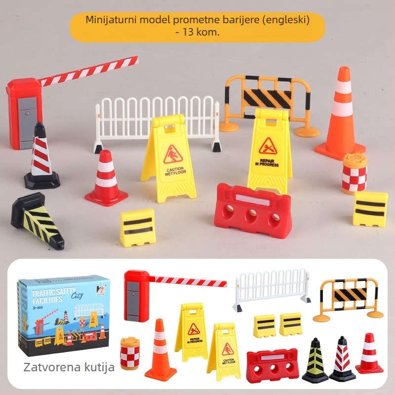 Miniaturni model prometne barijere za urbanu infrastrukturu i parkirnu scenu na pješčanom stolu