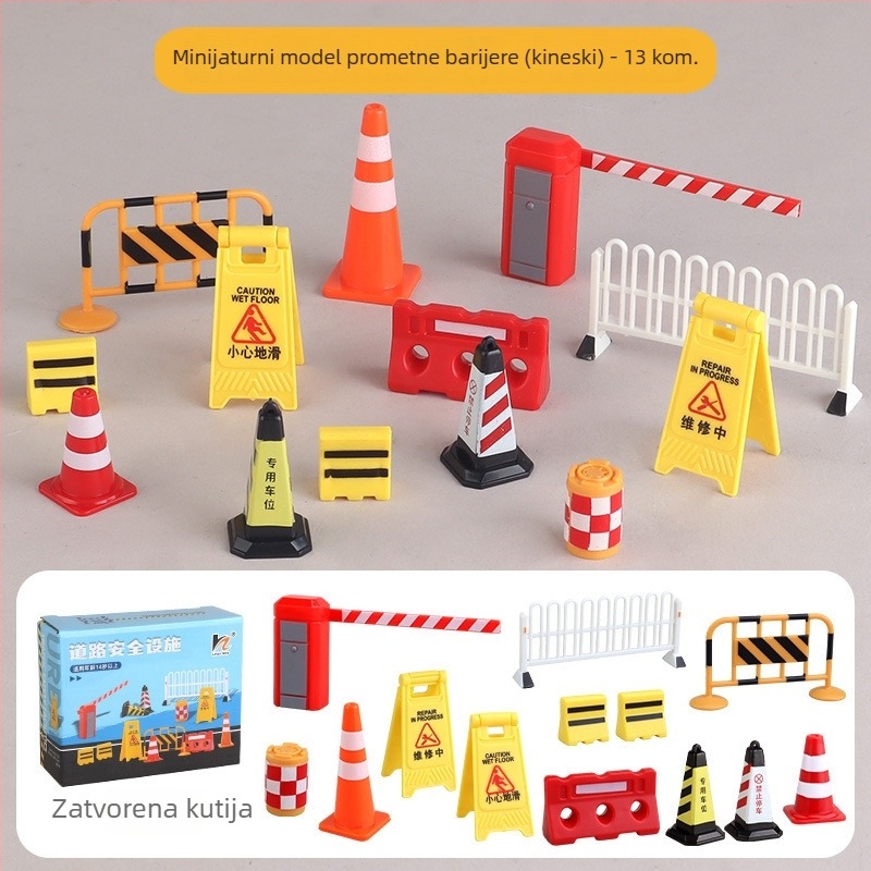 Miniaturni model prometne barijere za urbanu infrastrukturu i parkirnu scenu na pješčanom stolu