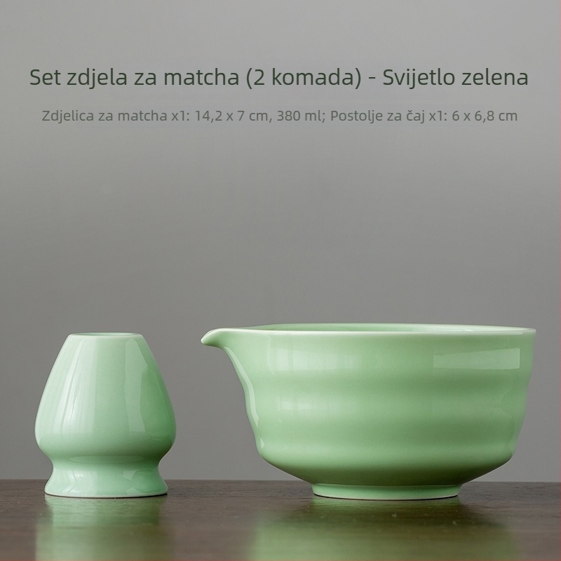 Ručna keramička zdjela za matcha, keramički šlagovač za čaj, miješalica za čaj, retro navojni dizajn s orlom kljunom, alat za pripremu čaja