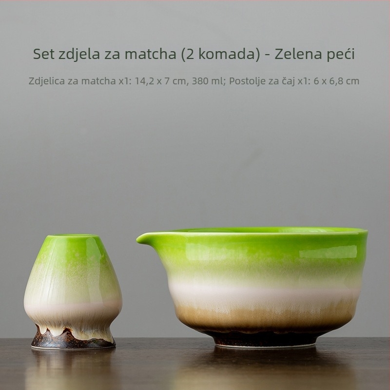Ručna keramička zdjela za matcha, keramički šlagovač za čaj, miješalica za čaj, retro navojni dizajn s orlom kljunom, alat za pripremu čaja