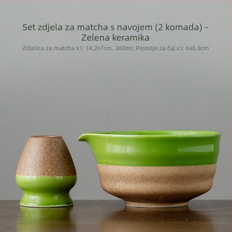 Ručna keramička zdjela za matcha, keramički šlagovač za čaj, miješalica za čaj, retro navojni dizajn s orlom kljunom, alat za pripremu čaja