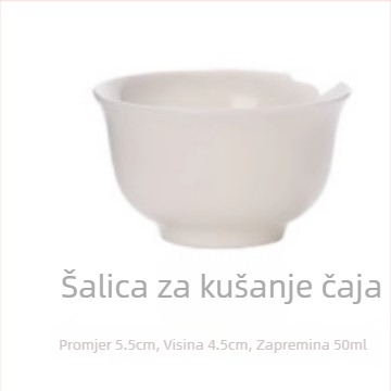 Set čaja od bijelog porculana nalik jadeu, Gongfu stil — komplet: čajnik, gaiwan i šalice, prijenosna darovna kutija s otiskom logotipa