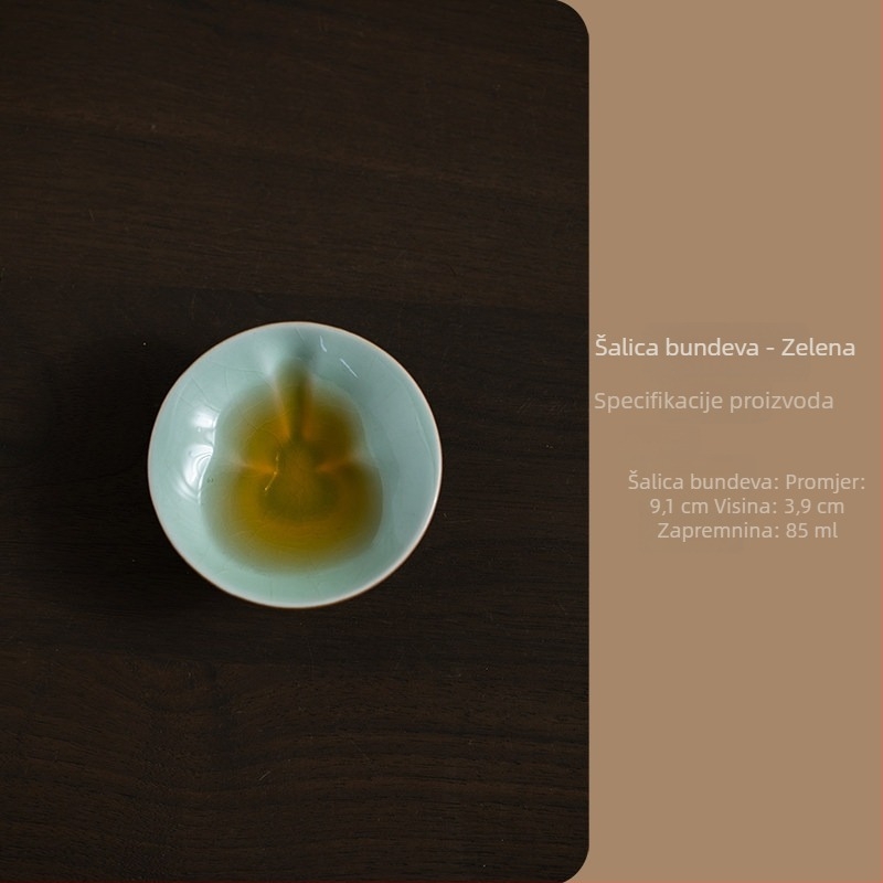 Ru Kiln porcelanska čajna šalica, kineskog stila, oblik kalabasa, dar starijima i učiteljima