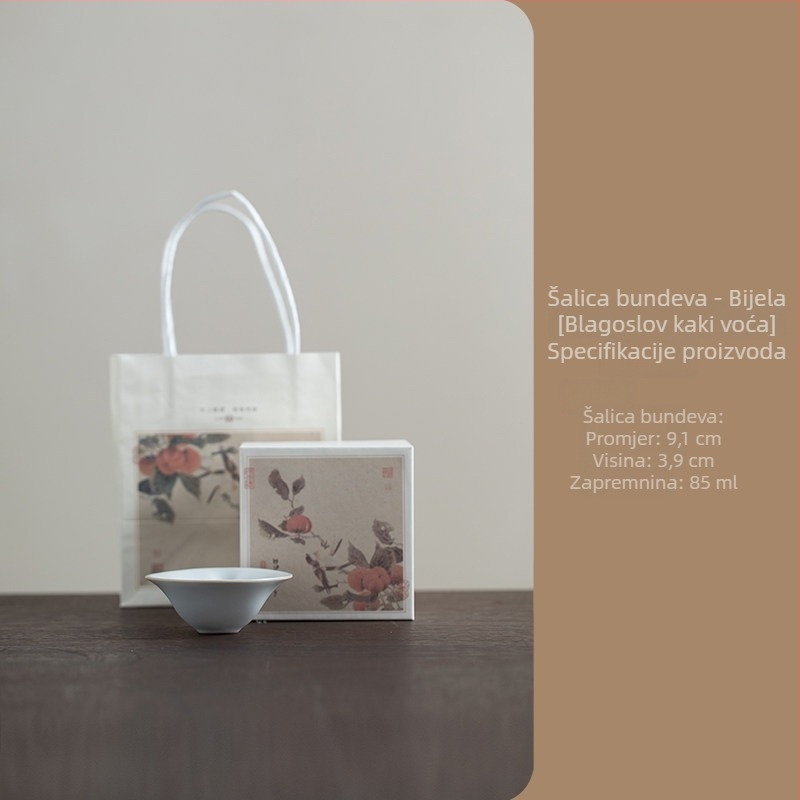 Ru Kiln porcelanska čajna šalica, kineskog stila, oblik kalabasa, dar starijima i učiteljima