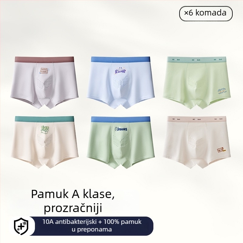Muške boxerice od 100% pamuka, antibakterijske, plus veličine, srednji pojas, lagane ljetne