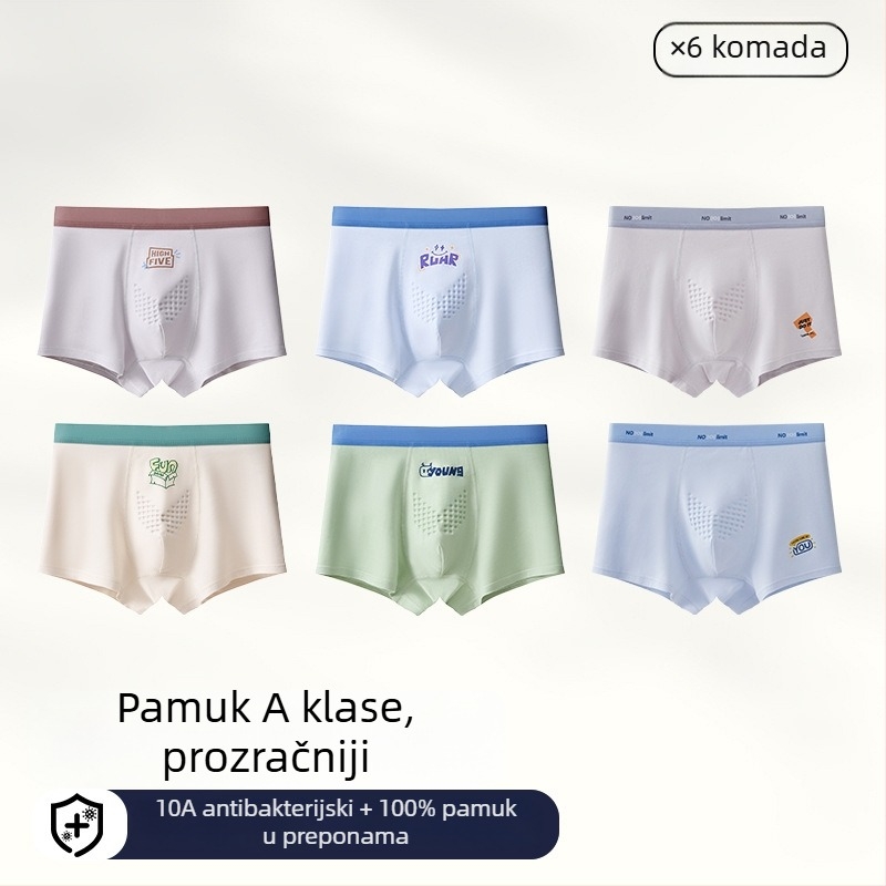Muške boxerice od 100% pamuka, antibakterijske, plus veličine, srednji pojas, lagane ljetne