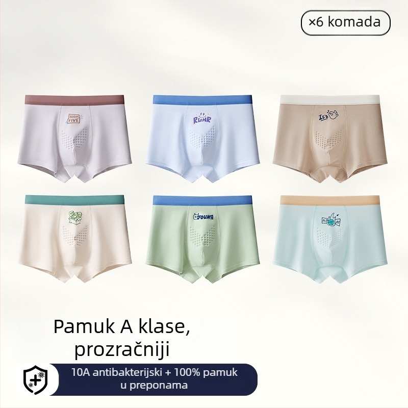 Muške boxerice od 100% pamuka, antibakterijske, plus veličine, srednji pojas, lagane ljetne