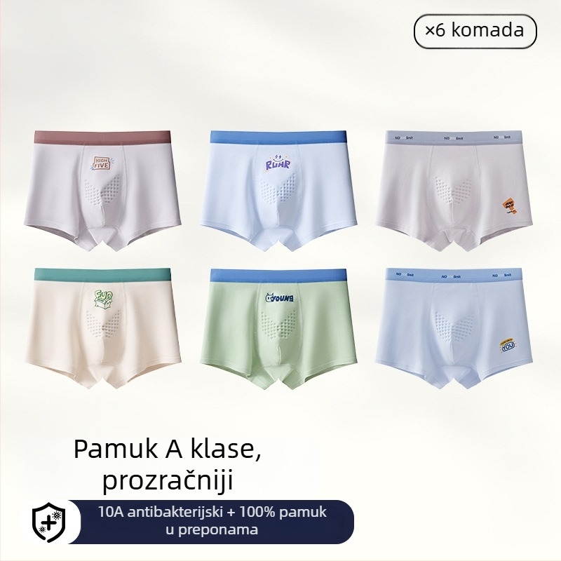 Muške boxerice od 100% pamuka, antibakterijske, plus veličine, srednji pojas, lagane ljetne